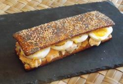 Recette Dukan : Sandwich baguette poulet/uf/fromage