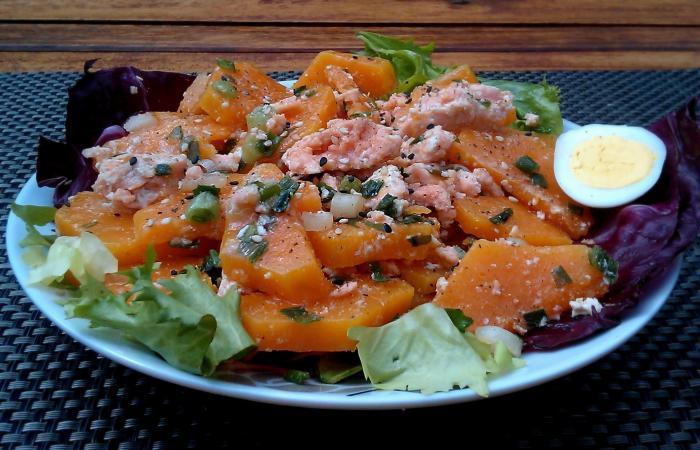 Rgime Dukan (recette minceur) : Salade de courge au saumon  #dukan https://www.proteinaute.com/recette-salade-de-courge-au-saumon-11461.html