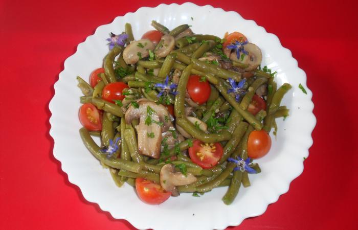 Salade de haricots vert et champignons