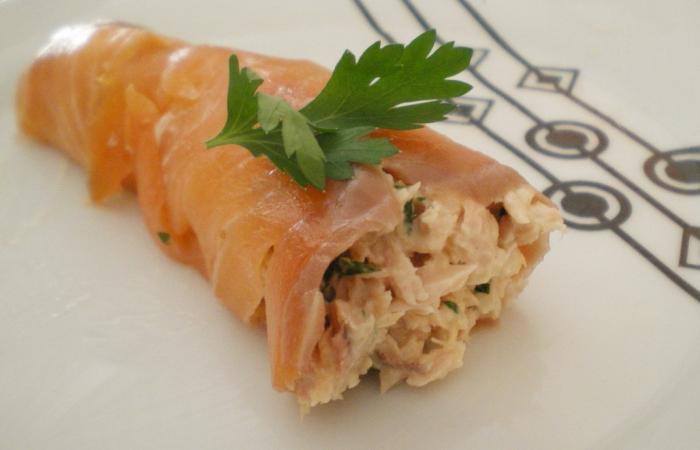 Rgime Dukan (recette minceur) : Saumon roul au thon #dukan https://www.proteinaute.com/recette-saumon-roule-au-thon-3574.html