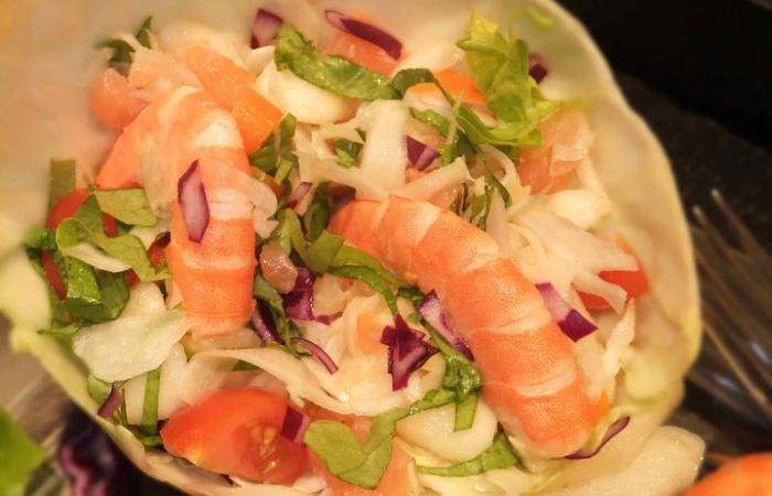 Rgime Dukan (recette minceur) : Salade compose chou/saumon #dukan https://www.proteinaute.com/recette-salade-composee-chou-saumon-4704.html