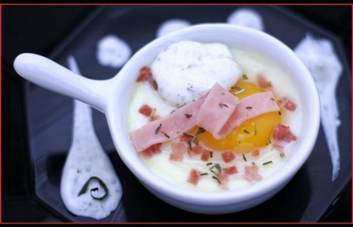 Rgime Dukan (recette minceur) : Cocotte d'oeuf au jambon #dukan https://www.proteinaute.com/recette-cocotte-d-oeuf-au-jambon-900.html