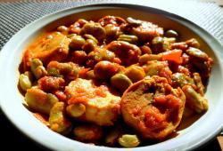 Recette Dukan : Poulet cendr aux fves sauce curry rouge