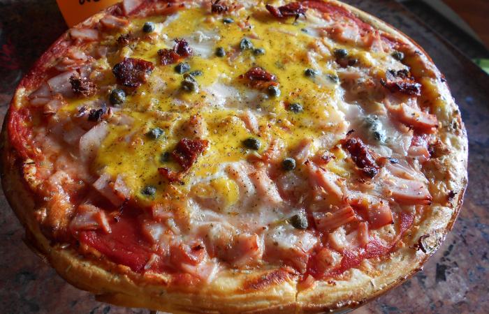 Rgime Dukan (recette minceur) : Pizza Crpe #dukan https://www.proteinaute.com/recette-pizza-crepe-12679.html