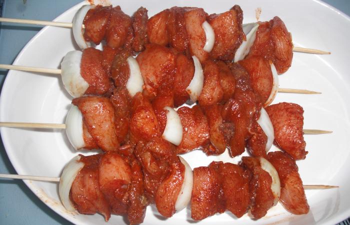 Rgime Dukan (recette minceur) : Brochettes de poulet pices #dukan https://www.proteinaute.com/recette-brochettes-de-poulet-epicees-13410.html