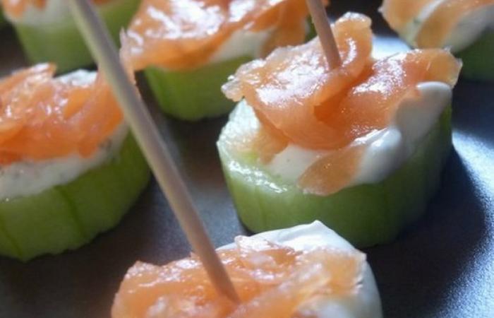 Rgime Dukan (recette minceur) : Canap saumon  concombre #dukan https://www.proteinaute.com/recette-canape-saumon-concombre-1625.html