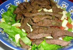 Recette Dukan : Salade au boeuf, note asiatique