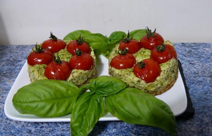 Rgime Dukan (recette minceur) : Tarte au pesto de roquette et tomates cerises (sans oeufs) #dukan https://www.proteinaute.com/recette-tarte-au-pesto-de-roquette-et-tomates-cerises-sans-oeufs-8827.html