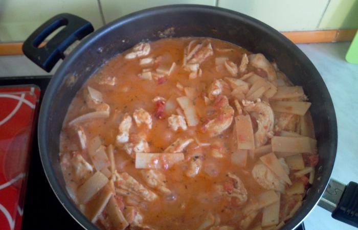 Rgime Dukan (recette minceur) : Eminc de poulet aux bambous et tomate #dukan https://www.proteinaute.com/recette-emince-de-poulet-aux-bambous-et-tomate-8911.html