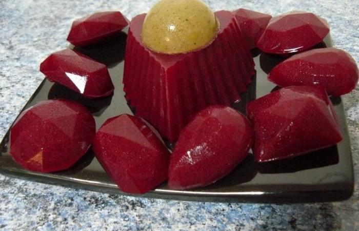 Bonbons ou ptes de fruits au konjac betterave eau de rose litchi
